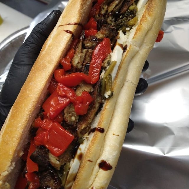 Eggplant Caprese Sandwich.