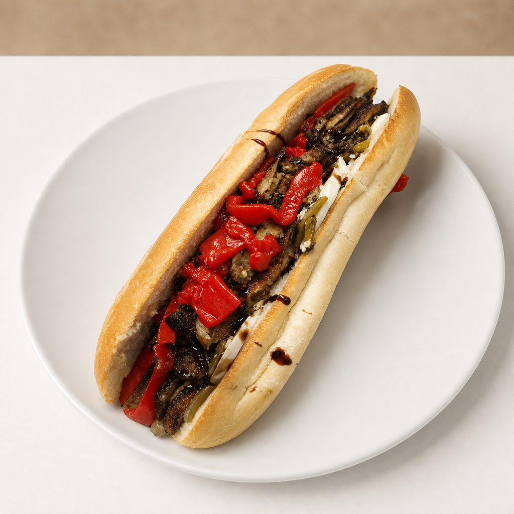 Eggplant Caprese Sandwich.