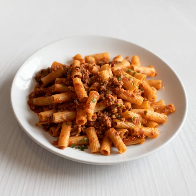 Rigatoni Bolognese.